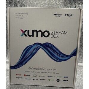 Xumo 4K Streaming BOX & Voice Remote NEW UPDATED XUMO Plug Into TV 300+Apps